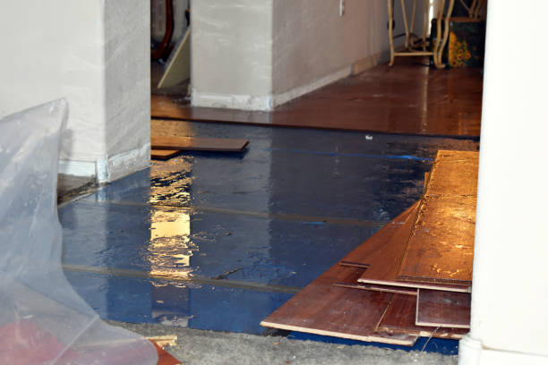 Professional Emergency Water Damage Restoration technician working in Utica, IN